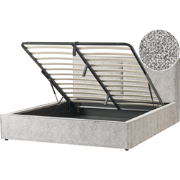 MOISSAC - Bed met opbergruimte - Zwart/Wit - 180 x 200 cm - Gebreid