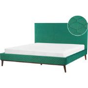 BAYONNE  - Tweepersoonsbed - Groen - 180 x 200 cm - Fluweel