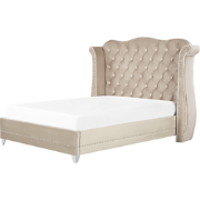 AYETTE  - Tweepersoonsbed - Beige - 140 x 200 cm - Fluweel
