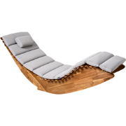 BRESCIA PREMIUM - Ligstoel - Bruin/Lichtgrijs - Acaciahout