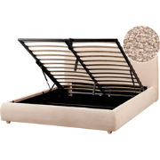 BLAGNAC - Bed met opbergruimte - Beige - 160 x 200 cm - Bouclé