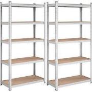 Set van twee planken met 5 niveaus en verstelbare planken - H180 cm