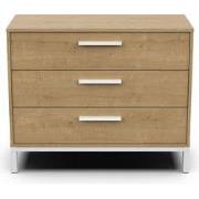 Ladenkast 3 laden eiken en mat zwart Craft - L90,7 cm