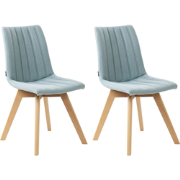 CALGARY - Eetkamerstoel set van 2 - Lichtblauw - Polyester