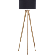 NITRA  - Staande lamp - Zwart - Eikenhout