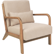 SKOVDE - Fauteuil - Beige - Rubberhout