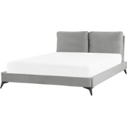 MELLE  - Tweepersoonsbed - Grijs - 160 x 200 cm - Fluweel