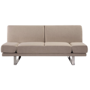 YORK  - Slaapbank 2-zits - Zandbeige - Polyester