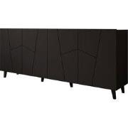 Meubella - Dressoir Ezer - Mat zwart - 200 cm