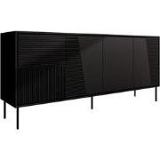 Meubella - Dressoir Blanes - Mat zwart - 200 cm