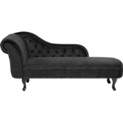 NIMES - Chaise longue - Zwart - Linkerzijde - Fluweel
