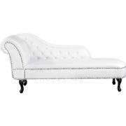 NIMES - Chaise longue - Wit - Linkerzijde - Kunstleer