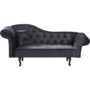 LATTES II - Chaise longue - Zwart - Linkerzijde - Fluweel