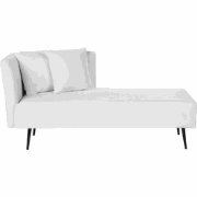 RIOM - Chaise longue - Gebroken wit - Linkszijdig - Stof
