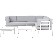 RIMA III - Tuinkussenhoezen set - Lichtgrijs - Polyester