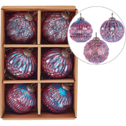 ASTRAL - Kerstballen set van 6 - Roze - Glas