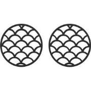Krumble Siliconen pannenonderzetter - Rond - Zwart - Set van 2