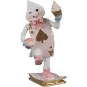 Clayre & Eef Decoratie Beeld Poppetje Cupcake Roze Polyresin