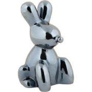 Ornament Balloon Bunny - Zwart - 10x9x15cm