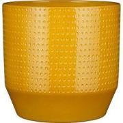 Mica Decorations Nola Bloempot - 27x27x25 cm - Keramiek - Geel
