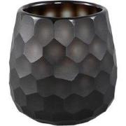 PTMD Windlicht Eboney - 11x11x11 cm - Glas - Bruin
