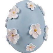 Clayre & Eef Decoratie Beeld Ei Blauw Kunststof