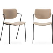 Set van 2 stoelen met zwarte metalen poten L49 cm - MAIKA