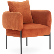 Fauteuil in stof met zwarte metalen poten L73 cm - ARUNI