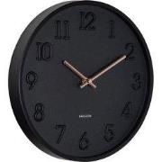 Wandklok Calma - Zwart - 3.8x30x30cm