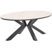 Edison tafel - ovaal - 180x115 cm - carbon black -light teak Vironwood