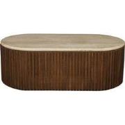 Salontafel Travertin - Bruin Mangohout - 120x60x40cm - Sven