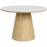 Eettafel Rond - Wit/Eiken - 115x115x77cm - Almira