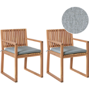 SASSARI PREMIUM - Tuinstoel set van 2 - Grijsmelange - Acaciahout