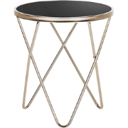 MERIDIAN - Bijzettafel - Zwart - Veiligheidsglas