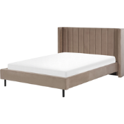 VILLETTE  - Tweepersoonsbed - Taupe - 160 x 200 cm - Fluweel