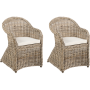 SUSUA II - Tuinstoel set van 2 - Lichtbeige - Rotan