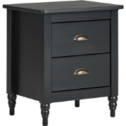 SHILLINGTON - Nachtkastje 2 lades - Zwart - Dennenhout