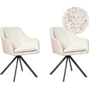LITHIA - Set van 2 stoelen - Lichtbeige - Bouclé