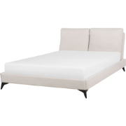 MELLE  - Tweepersoonsbed - Lichtbeige - 140 x 200 cm - Chenille
