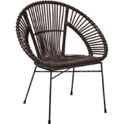 SARITA - Eetkamerstoel - Donkerbruin - Rotan