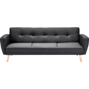 FLORLI  - Slaapbank 3-zits - Zwart - Polyester