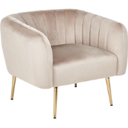 LACONIA - Fauteuil - Taupe - Fluweel