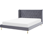 FORBACH  - Tweepersoonsbed - Grijs - 180 x 200 cm - Fluweel