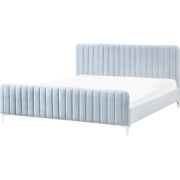 LUNAN - Tweepersoonsbed - Lichtblauw - 180 x 200 cm - Fluweel