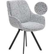 MARCELLUS - Eetkamerstoel - Zwart/Wit - Bouclé