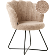 LOVELOCK - Fauteuil - Beige- Bouclé