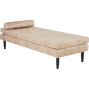 USSEL - Chaise longue - Beige - Fluweel