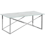 EMPORIA  - Salontafel - Wit/Zilver - Veiligheidsglas