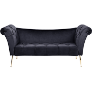 NANTILLY - Chaise longue - Zwart - Fluweel