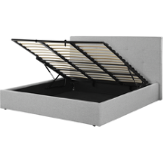 LORIENT - Bed met opbergruimte - Lichtgrijs - 180 x 200 cm - Polyester